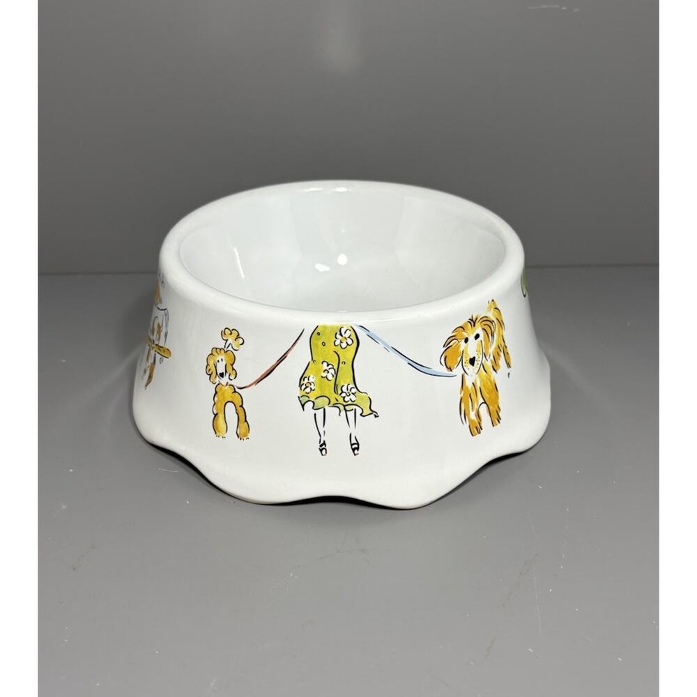 Olivia Greco White Dog Bowl Dogs Outside Going For A Walk